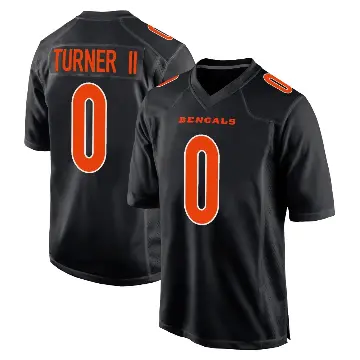 ＃0 Men's DJ Turner II Black Game Cincinnati Bengals Fashion Jersey