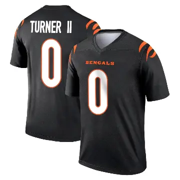 ＃0 Men's DJ Turner II Black Legend Cincinnati Bengals Jersey