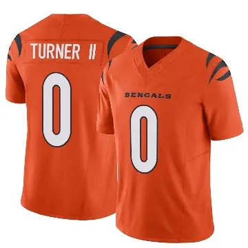＃0 Men's DJ Turner II Orange Limited Cincinnati Bengals Vapor F.U.S.E. Jersey