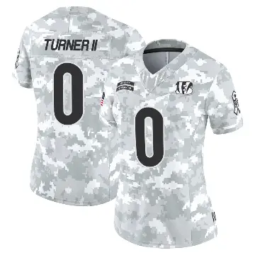 ＃0 Women's DJ Turner II Arctic Camo Limited Cincinnati Bengals 2024 Salute to Service Jersey