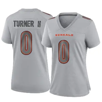 ＃0 Women's DJ Turner II Gray Game Cincinnati Bengals Atmosphere Fashion Jersey