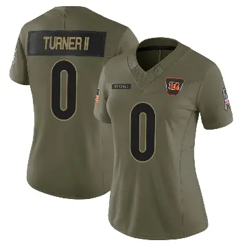 ＃0 Women's DJ Turner II Olive Limited Cincinnati Bengals 2025 Salute to Service Jersey