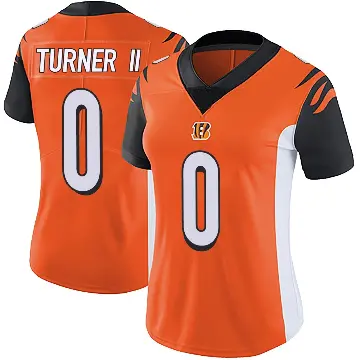 ＃0 Women's DJ Turner II Orange Limited Cincinnati Bengals Vapor Untouchable Jersey