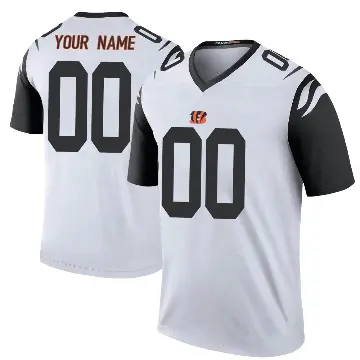 ＃00 Youth Custom White Legend Cincinnati Bengals Color Rush Jersey