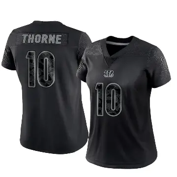 ＃10 Women's Payton Thorne Black Limited Cincinnati Bengals Reflective Jersey
