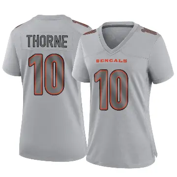 ＃10 Women's Payton Thorne Gray Game Cincinnati Bengals Atmosphere Fashion Jersey