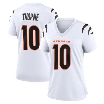 ＃10 Women's Payton Thorne White Game Cincinnati Bengals Jersey