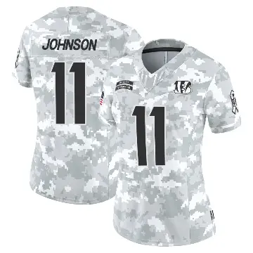 ＃11 Women's Josh Johnson Arctic Camo Limited Cincinnati Bengals 2024 Salute to Service Jersey