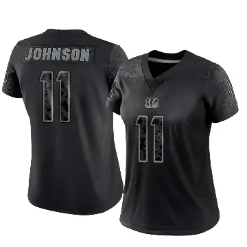 ＃11 Women's Josh Johnson Black Limited Cincinnati Bengals Reflective Jersey