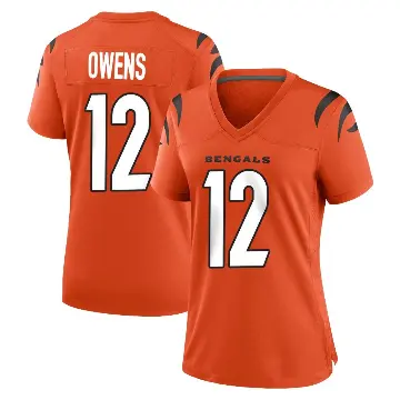 ＃12 Women's Rashod Owens Orange Game Cincinnati Bengals Jersey