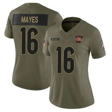 ＃16 Women's Jamoi Mayes Olive Limited Cincinnati Bengals 2025 Salute to Service Jersey