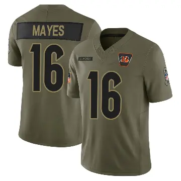 ＃16 Youth Jamoi Mayes Olive Limited Cincinnati Bengals 2025 Salute to Service Jersey