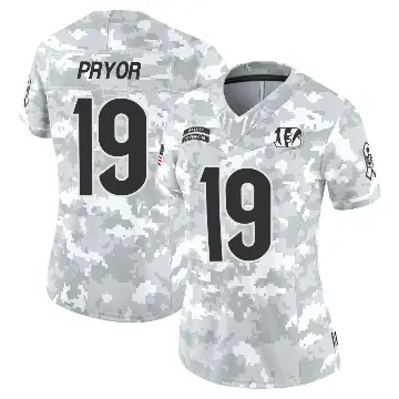 ＃19 Women's Kendric Pryor Arctic Camo Limited Cincinnati Bengals 2024 Salute to Service Jersey