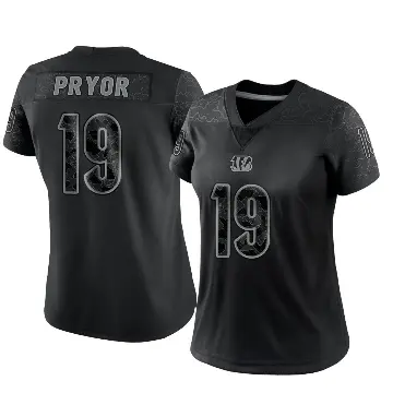 ＃19 Women's Kendric Pryor Black Limited Cincinnati Bengals Reflective Jersey