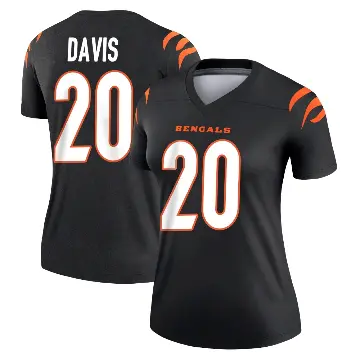 ＃20 Women's Tacario Davis Black Legend Cincinnati Bengals Jersey