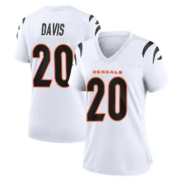 ＃20 Women's Tacario Davis White Game Cincinnati Bengals Jersey