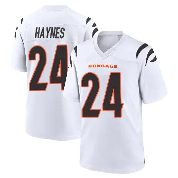 ＃24 Men's Jamal Haynes White Game Cincinnati Bengals Jersey