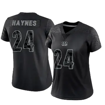 ＃24 Women's Jamal Haynes Black Limited Cincinnati Bengals Reflective Jersey