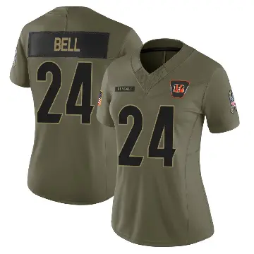 ＃24 Women's Vonn Bell Olive Limited Cincinnati Bengals 2025 Salute to Service Jersey