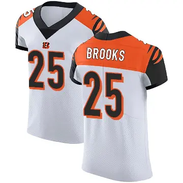 ＃25 Men's Tahj Brooks White Elite Cincinnati Bengals Vapor Untouchable Jersey