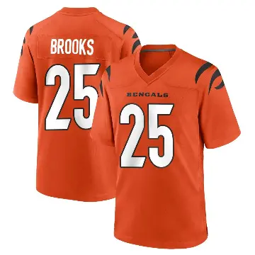 ＃25 Youth Tahj Brooks Orange Game Cincinnati Bengals Jersey