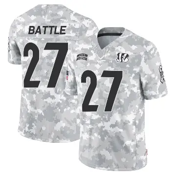 ＃27 Men's Jordan Battle Arctic Camo Limited Cincinnati Bengals 2024 Salute to Service Jersey