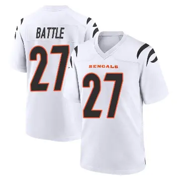 ＃27 Youth Jordan Battle White Game Cincinnati Bengals Jersey