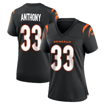 ＃33 Women's Daijahn Anthony Black Game Cincinnati Bengals Team Color Jersey