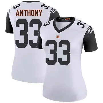 ＃33 Women's Daijahn Anthony White Legend Cincinnati Bengals Color Rush Jersey