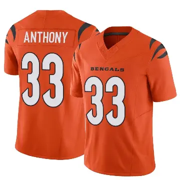 ＃33 Youth Daijahn Anthony Orange Limited Cincinnati Bengals Vapor F.U.S.E. Jersey