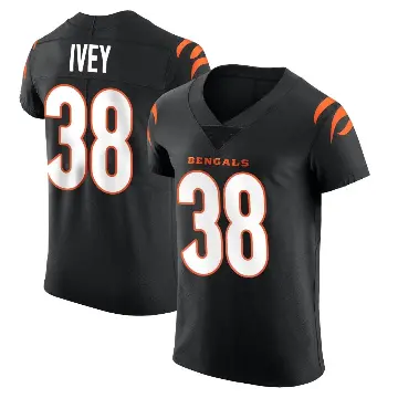 ＃38 Men's DJ Ivey Black Elite Cincinnati Bengals Team Color Vapor Untouchable Jersey