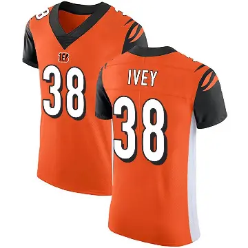 ＃38 Men's DJ Ivey Orange Elite Cincinnati Bengals Alternate Vapor Untouchable Jersey