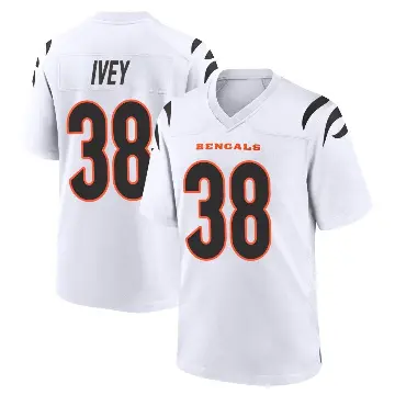 ＃38 Men's DJ Ivey White Game Cincinnati Bengals Jersey
