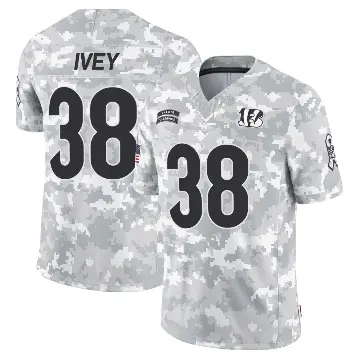 ＃38 Youth DJ Ivey Arctic Camo Limited Cincinnati Bengals 2024 Salute to Service Jersey