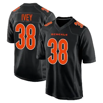 ＃38 Youth DJ Ivey Black Game Cincinnati Bengals Fashion Jersey