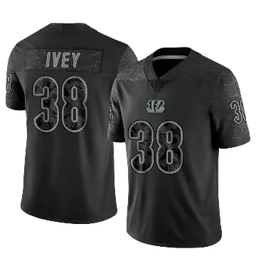 ＃38 Youth DJ Ivey Black Limited Cincinnati Bengals Reflective Jersey