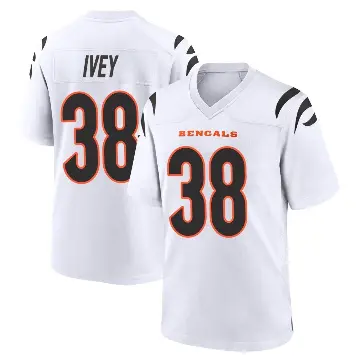 ＃38 Youth DJ Ivey White Game Cincinnati Bengals Jersey