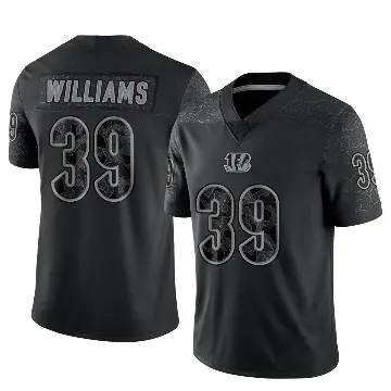 ＃39 Men's Jarveon Williams Black Limited Cincinnati Bengals Reflective Jersey