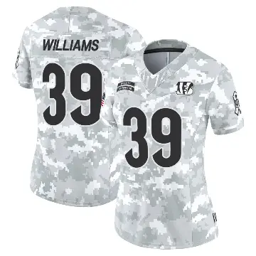 ＃39 Women's Jarveon Williams Arctic Camo Limited Cincinnati Bengals 2024 Salute to Service Jersey