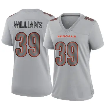 ＃39 Women's Jarveon Williams Gray Game Cincinnati Bengals Atmosphere Fashion Jersey