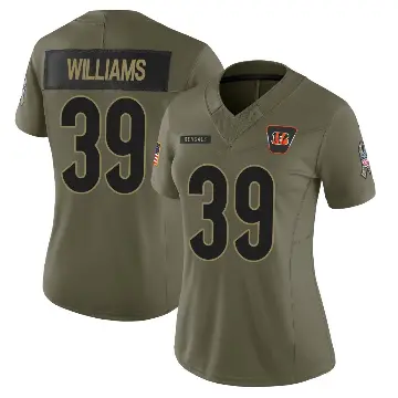 ＃39 Women's Jarveon Williams Olive Limited Cincinnati Bengals 2025 Salute to Service Jersey