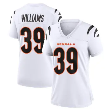 ＃39 Women's Jarveon Williams White Game Cincinnati Bengals Jersey