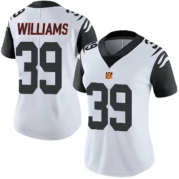 ＃39 Women's Jarveon Williams White Limited Cincinnati Bengals Color Rush Vapor Untouchable Jersey