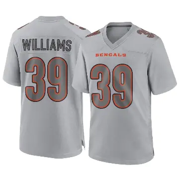 ＃39 Youth Jarveon Williams Gray Game Cincinnati Bengals Atmosphere Fashion Jersey