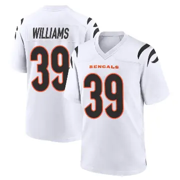 ＃39 Youth Jarveon Williams White Game Cincinnati Bengals Jersey