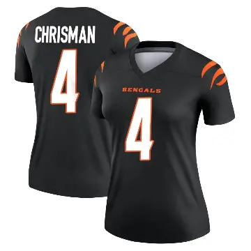 ＃4 Women's Drue Chrisman Black Legend Cincinnati Bengals Jersey