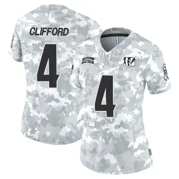 ＃4 Women's Sean Clifford Arctic Camo Limited Cincinnati Bengals 2024 Salute to Service Jersey