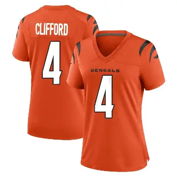 ＃4 Women's Sean Clifford Orange Game Cincinnati Bengals Jersey