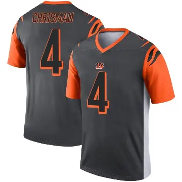 ＃4 Youth Drue Chrisman Legend Cincinnati Bengals Silver Jersey