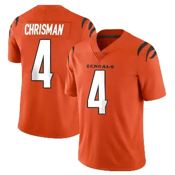 ＃4 Youth Drue Chrisman Orange Limited Cincinnati Bengals Vapor Untouchable Jersey